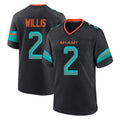 M.Dolphins #2 Malik Willis Player Black Pitch Rivalries Collection Home Game Edoa Stitched Jerseys
