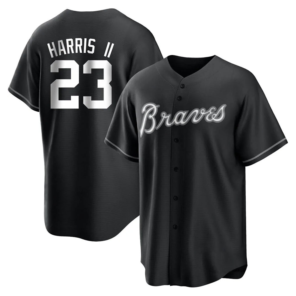 A.Braves #23 Michael Harris II Player Black Home Game Edoa Stitched Jerseys