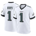 P.Eagles #1 Jalen Hurts Player White Game Home Edoa Stitched Jerseys