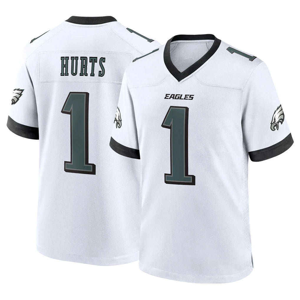 P.Eagles #1 Jalen Hurts Player White Game Home Edoa Stitched Jerseys