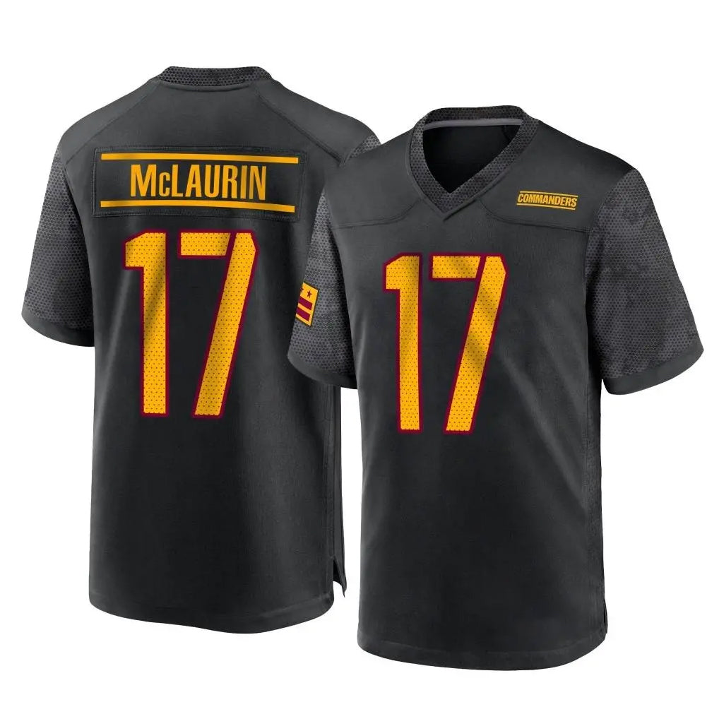 W.Commanders #17 Terry Mclaurin Player Black Home Game Edoa Stitched Jerseys
