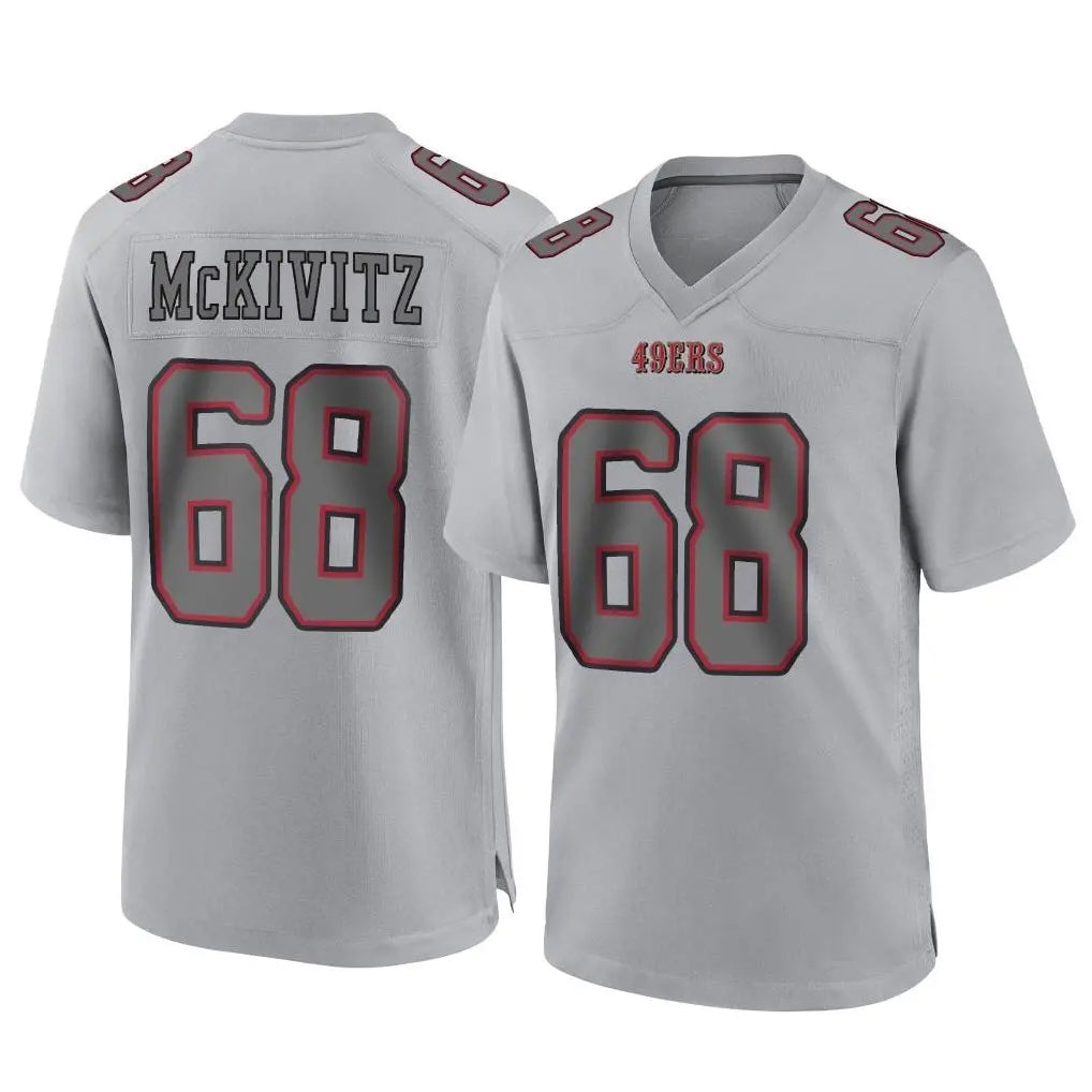 SF.49ers #68 Colton McKivitz Player Gray Atmosphere Fashion Home Game Edoa Stitched Jerseys