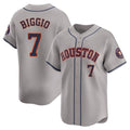 H.Astros #7 Craig Biggio Player Gray Home Limited Edoa Stitched Jerseys