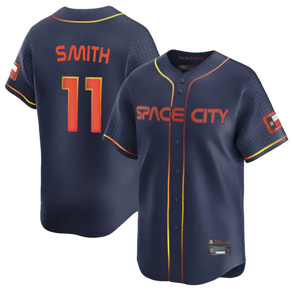 H.Astros #11 Cam Smith Player Navy City Connect Home Limited Edoa Stitched Jerseys