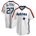 H.Astros #27 Jose Altuve Player White Cooperstown Collection T-shirt Edoa Stitched Jerseys