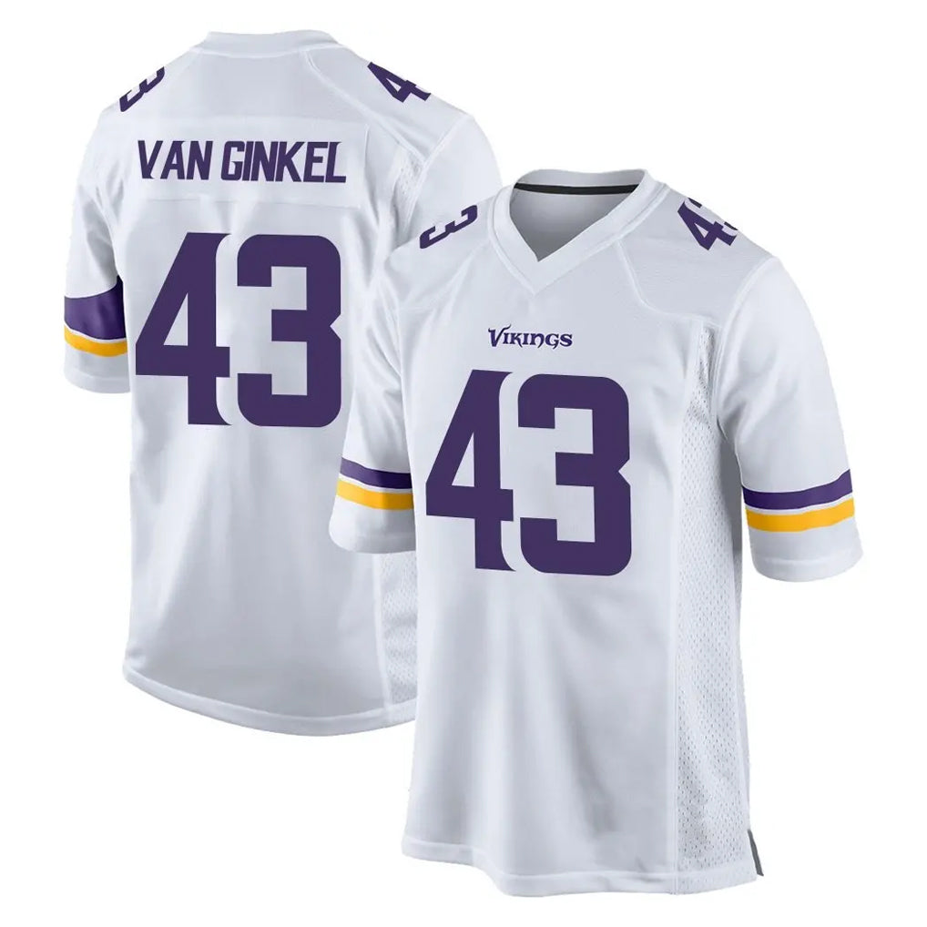 M.Vikings #43 Andrew Van Ginkel Player White Home Game Edoa Stitched Jerseys