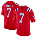 NE.Patriots #7 Carlton Davis III Player Red Home Game Edoa Stitched Jerseys