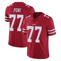 SF.49ers #77 Dominick Puni Player Red Limited Vapor Untouchable Home Game Edoa Stitched Jerseys