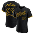 Athletics #23 Shea Langeliers Player Black Snake Skin City Limited Elite Home Game Edoa Stitched Jerseys