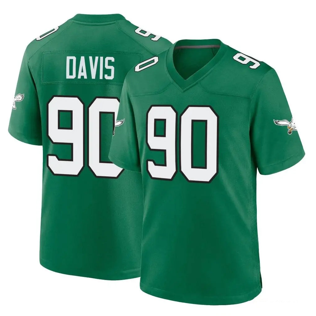 P.Eagles #90 Jordan Davis Player Green Kelly Alternate Home Game Edoa Stitched Jerseys