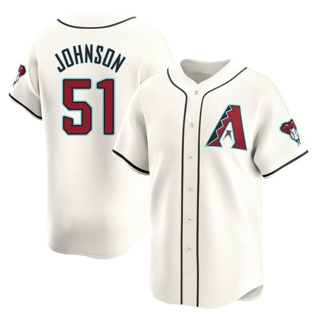 A.Diamondbacks #51 Randy Johnson Player Cream Limited Home Game Edoa Stitched Jerseys