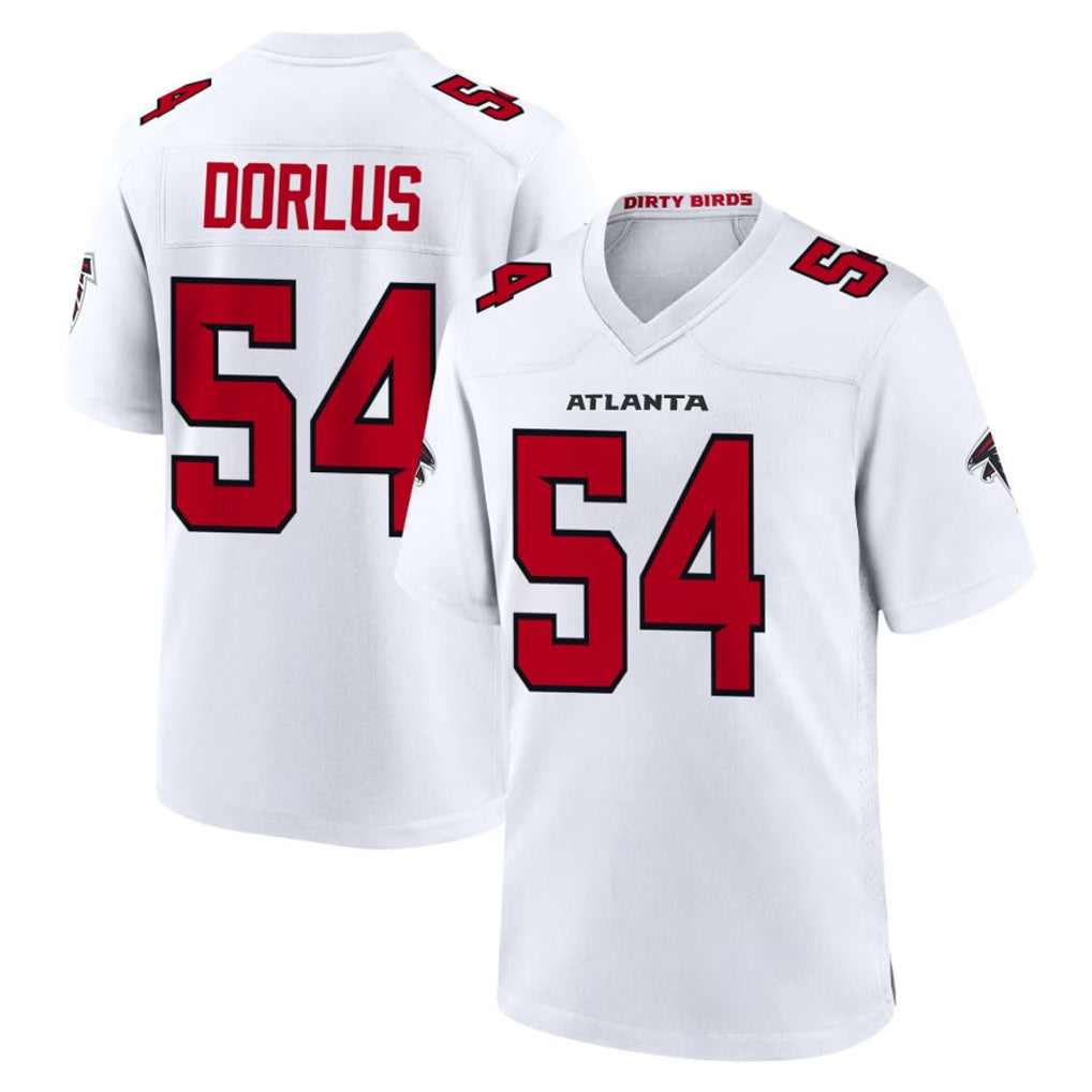 A.Falcons #54 Brandon Dorlus Player White Team Color Home Game Edoa Stitched Jerseys