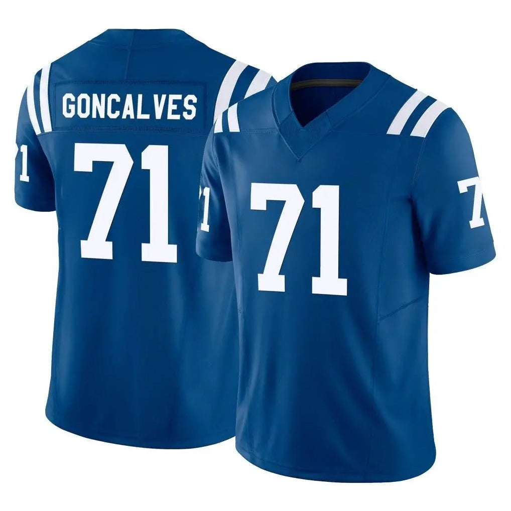 IN.Colts #71 Matt Goncalves Player Royal Limited Vapor F.U.S.E. Home Game Edoa Stitched Jerseys