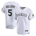 C.Rockies #5 Matt Holliday Player White Limited Home Edoa Stitched Jerseys