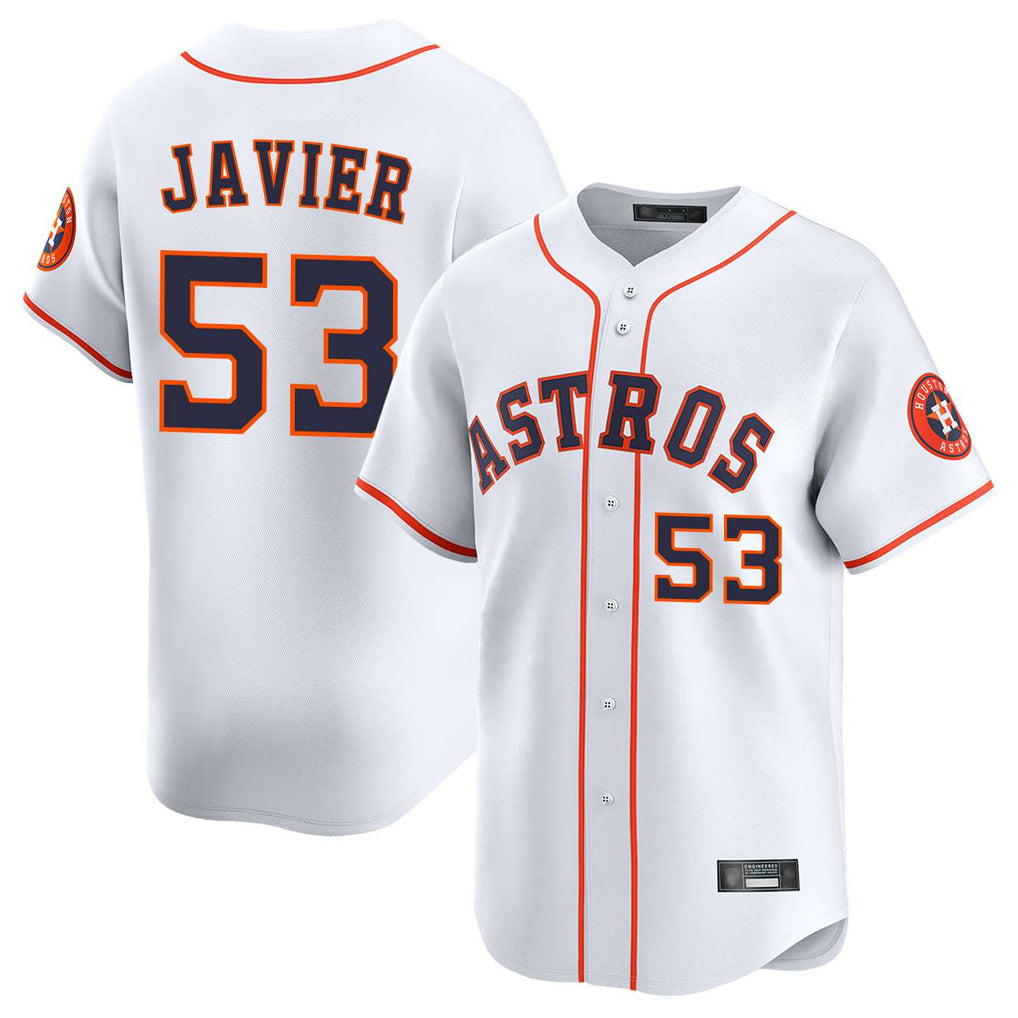 H.Astros #53 Cristian Javier Player White Home Limited Edoa Stitched Jerseys