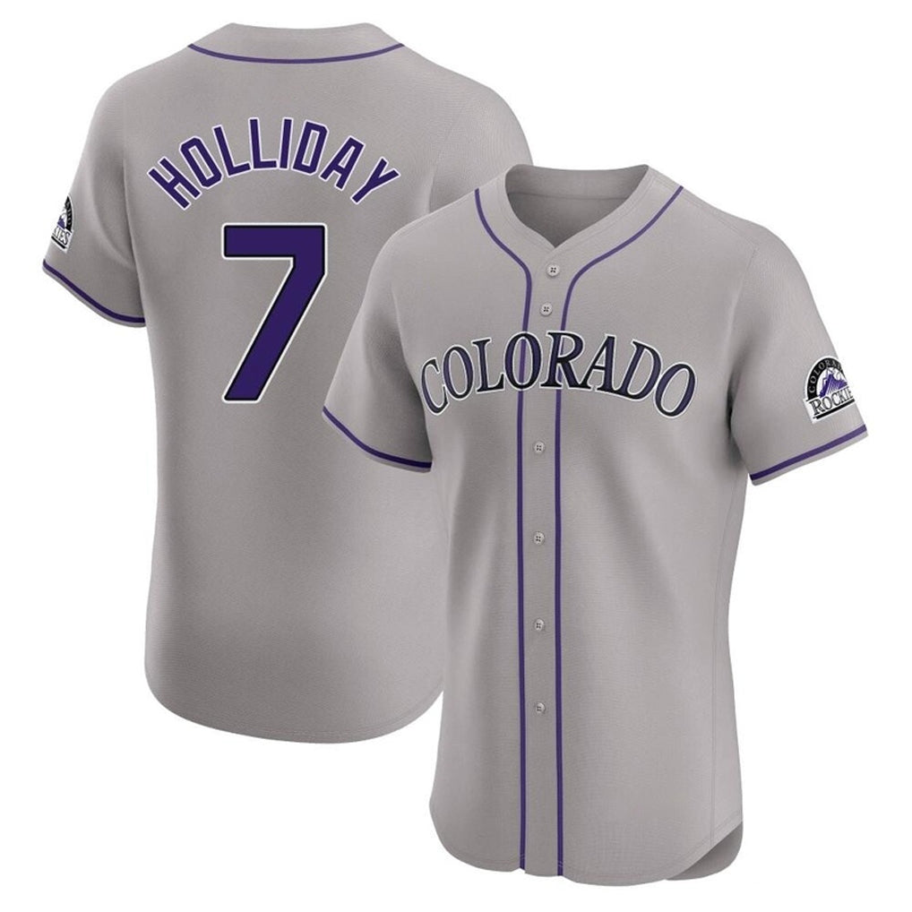 C.Rockies #7 Matt Holliday Player Gray Limited Elite Home Edoa Stitched Jerseys