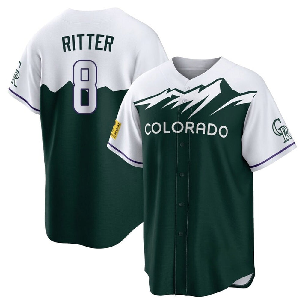 C.Rockies #8 Ryan Ritter Player Green City Connect Home Game Edoa Stitched Jerseys