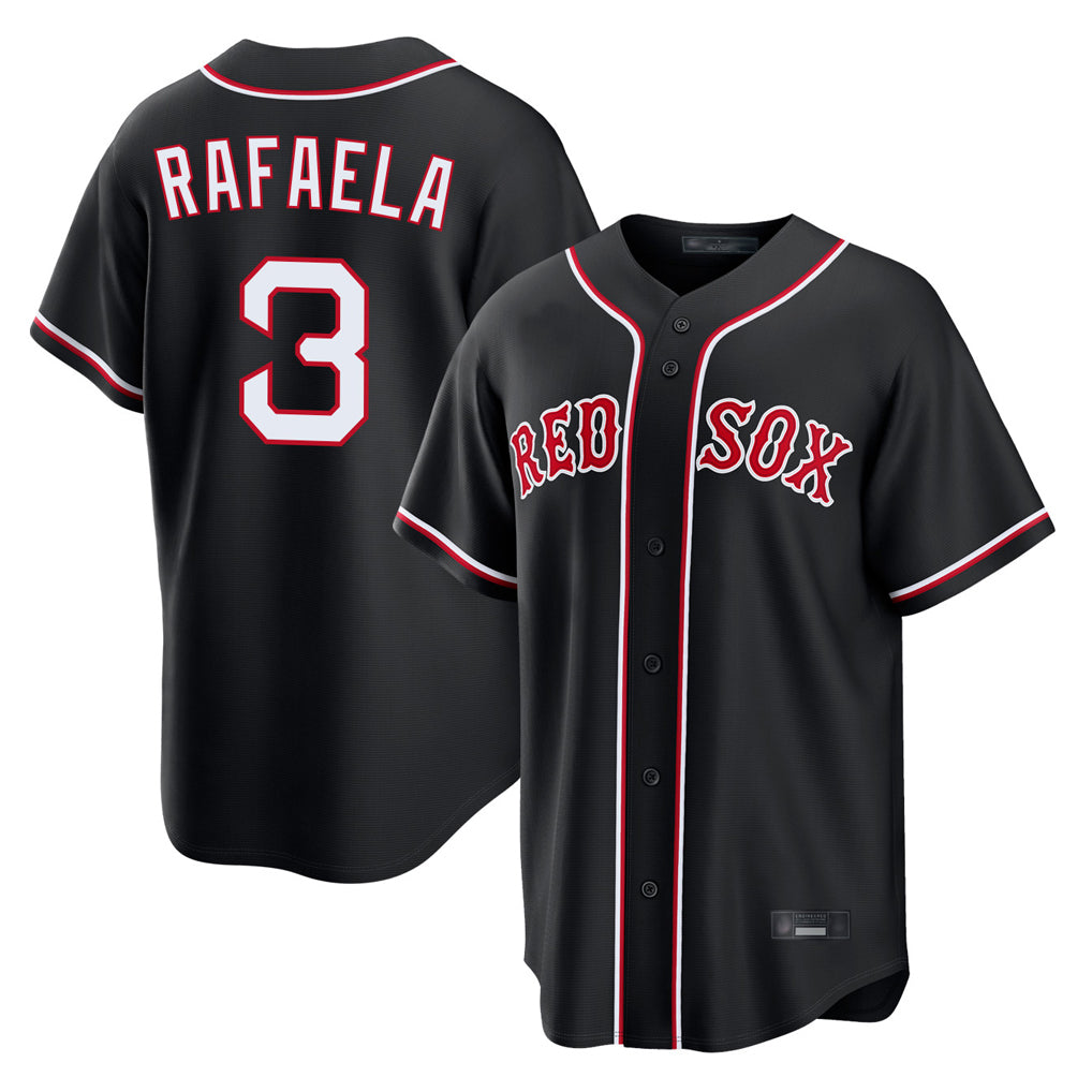 B.Red Sox #3 Ceddanne Rafaela Player Black Out Home Game Edoa Stitched Jerseys