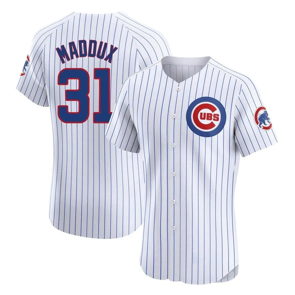 C.Cubs #31 Greg Maddux Player White Limited Elite Home Game Edoa Stitched Jerseys