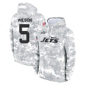NY.Jets #5 Garrett Wilson Player Arctic Camo Salute to Service Pullover Hoodies Limited Game Edoa Stitched Jerseys