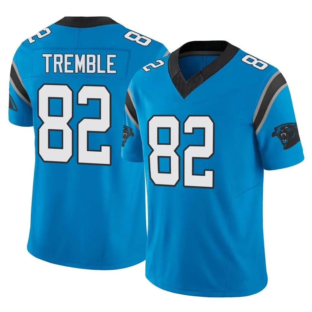 C.Panthers #82 Tommy Tremble Player Blue Vapor F.U.S.E. Limited Home Game Edoa Stitched Jerseys