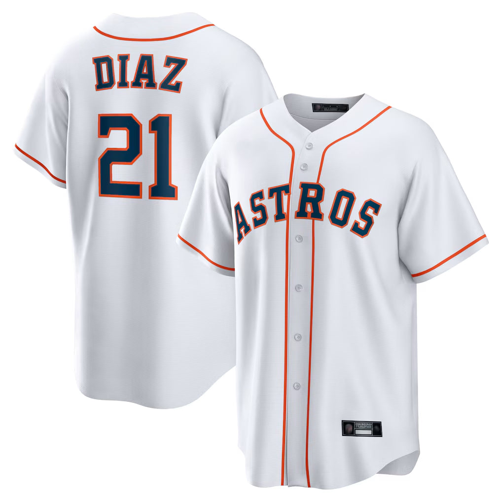 H.Astros #21 Yainer Diaz Player White Home Game Edoa Stitched Jerseys