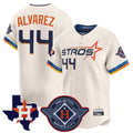 H.Astros #44 Yordan Alvarez Player Cream City Connect Texas Patch Vapor Premier Limited Home Edoa Stitched Jerseys