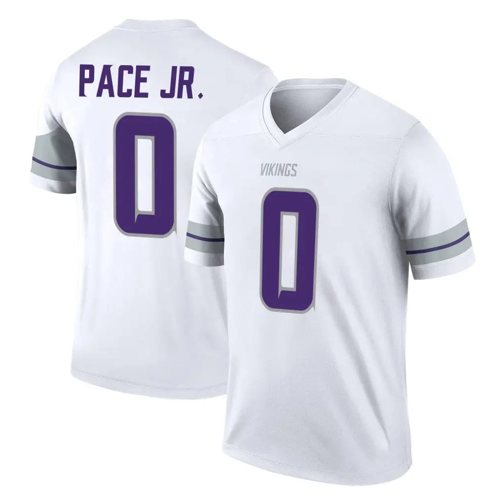 M.Vikings #0 Ivan Pace Jr. Player White Alternate Legend Home Game Edoa Stitched Jerseys