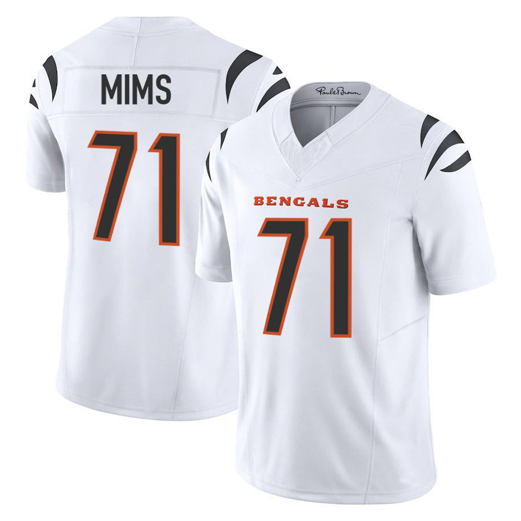 C.Bengals #71 Amarius Mims Player White Vapor F.U.S.E. Limited Home Game Edoa Stitched Jerseys
