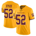 W.Commanders #52 Sonny Styles Player Gold Limited Color Rush Home Game Edoa Stitched Jerseys