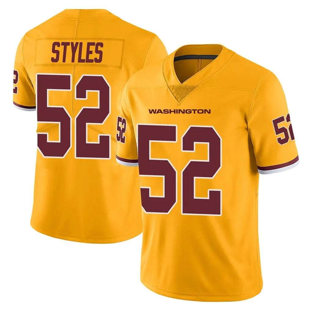 W.Commanders #52 Sonny Styles Player Gold Limited Color Rush Home Game Edoa Stitched Jerseys