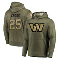 W.Commanders #25 Nick Cross Player Olive Salute to Service Pullover Hoodie Limited Home Game Edoa Stitched Jerseys