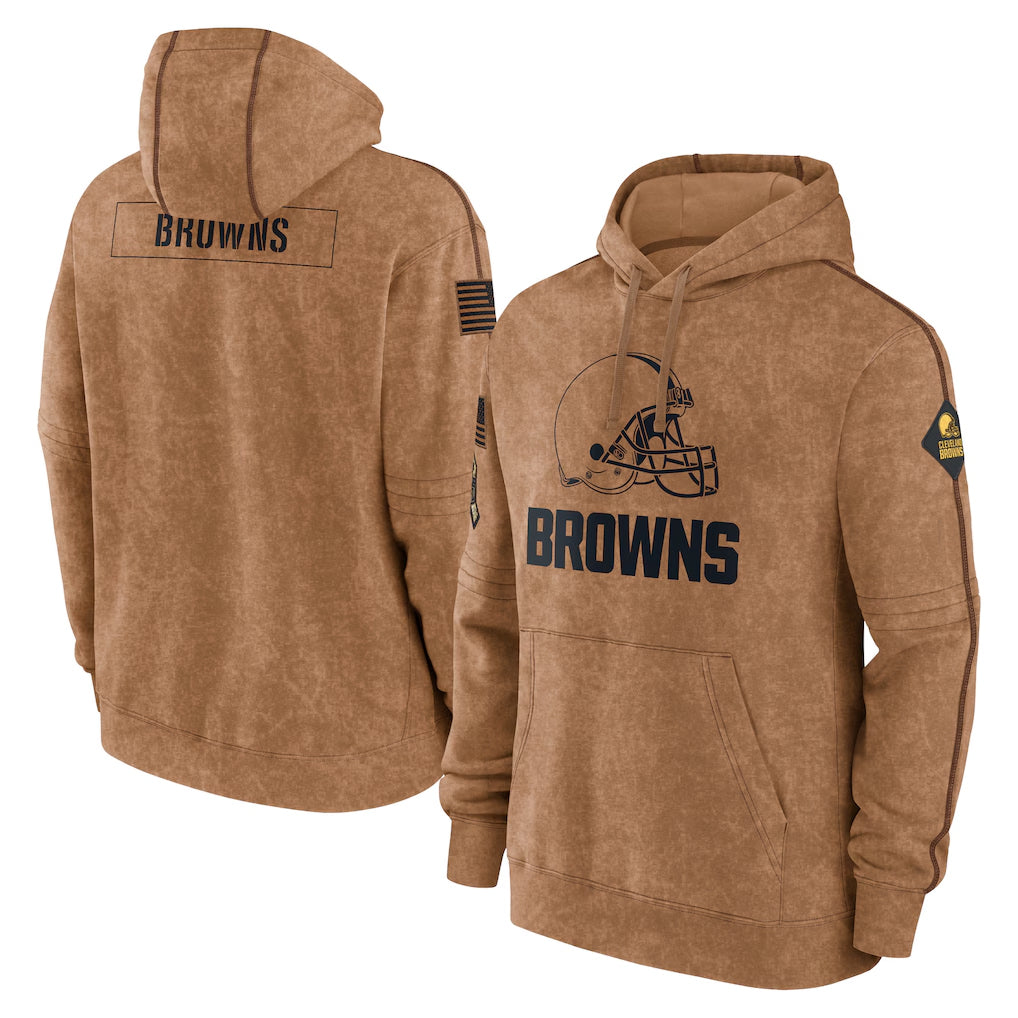 C.Browns ## Browns Blank Player Brown Salute to Service Pullover Hoodie Limited Edoa Stitched Jerseys