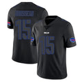 B.Bills #15 Greg Rousseau Player Black Impact Limited Home Game Edoa Stitched Jerseys