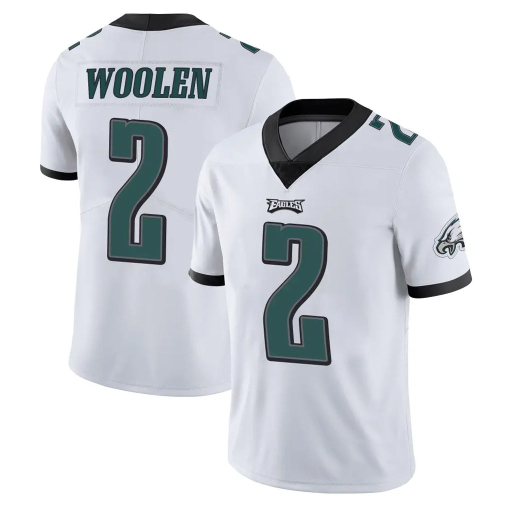 P.Eagles #2 Riq Woolen Player White Limited Vapor Untouchable Home Game Edoa Stitched Jerseys