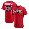 A.Braves #30 Drake Baldwin Player Red Limited Elite Home Game Edoa Stitched Jerseys
