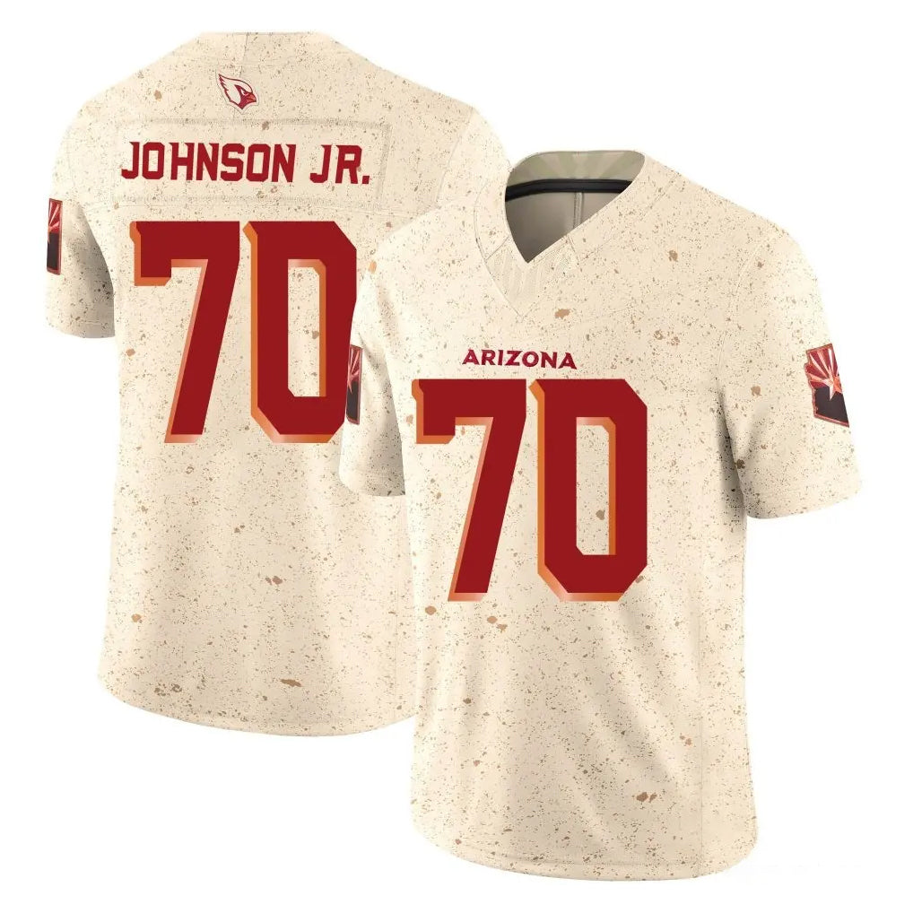 A.Cardinals #70 Paris Johnson Jr. Player Cream Rivalries Collection Vapor Limited Home Game Edoa Stitched Jerseys