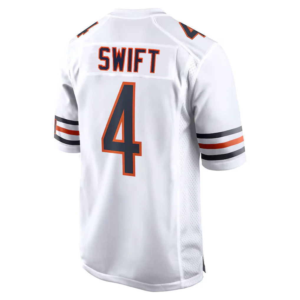 C.Bears #4 D'Andre Swift Player White Home Game Edoa Stitched Jerseys