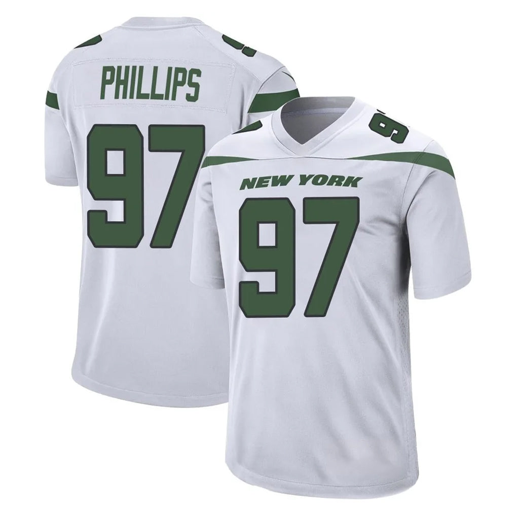 NY.Jets #97 Harrison Phillips Player White Spotlight Home Game Edoa Stitched Jerseys