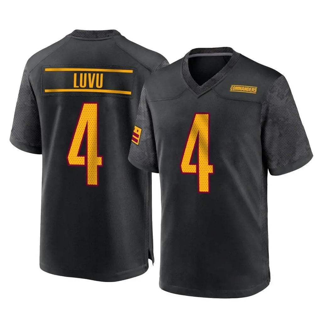 W.Commanders #4 Frankie Luvu Player Black Home Game Edoa Stitched Jerseys