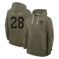 A.Cardinals #28 Andrew Wingard Player Olive Salute to Service Pullover Hoodies Limited Edoa Stitched Jerseys