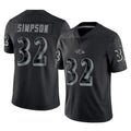 B.Ravens #32 Trenton Simpson Player Black REFLECTIVE Limited Edoa Stitched Jerseys