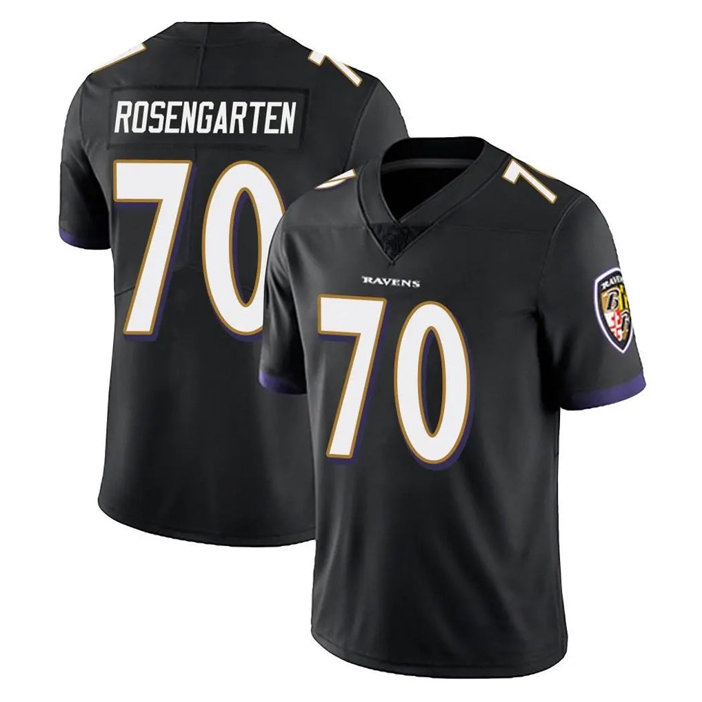 B.Ravens #70 Roger Rosengarten Player Black Vapor Untouchable Limited Home Game Edoa Stitched Jerseys