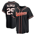 B.Orioles #25 Pete Alonso Player Black Out Home Game Edoa Stitched Jerseys