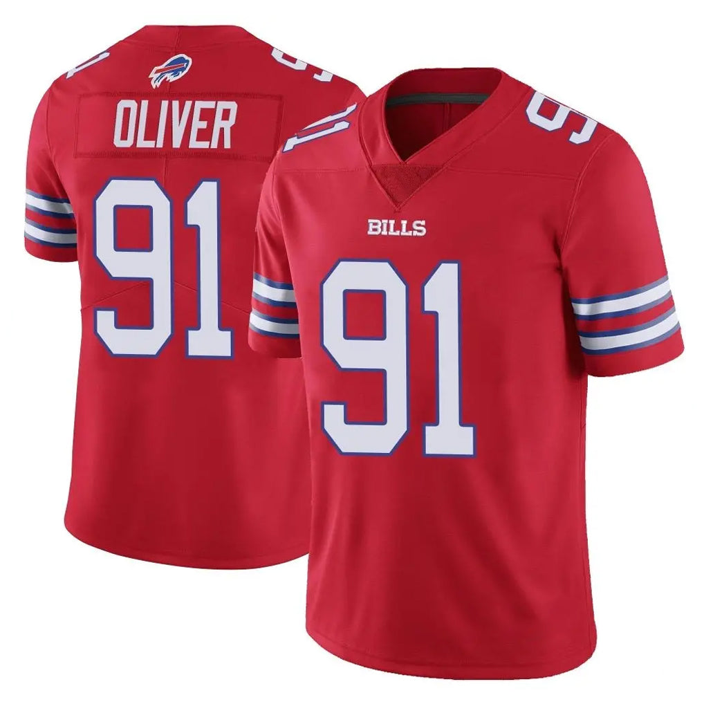 B.Bills #91 Ed Oliver Player Red Vapor Untouchable Limited Edoa Stitched Jerseys