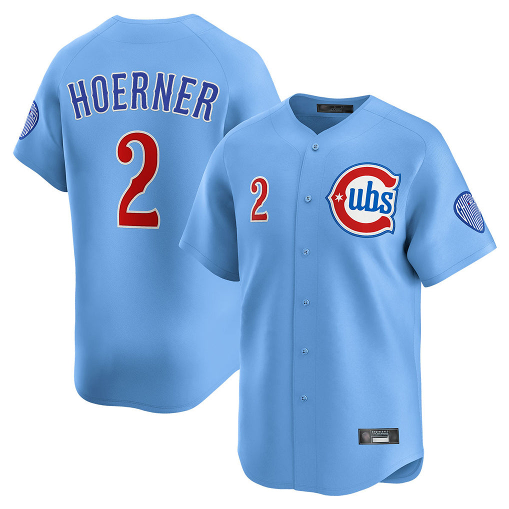 C.Cubs #2 Nico Hoerner Player Light Blue Limited Home Edoa Stitched Jerseys