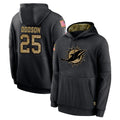 M.Dolphins #25 Tyrel Dodson Player Black Salute to Service Hoodies Limited Game Edoa Stitched Jerseys