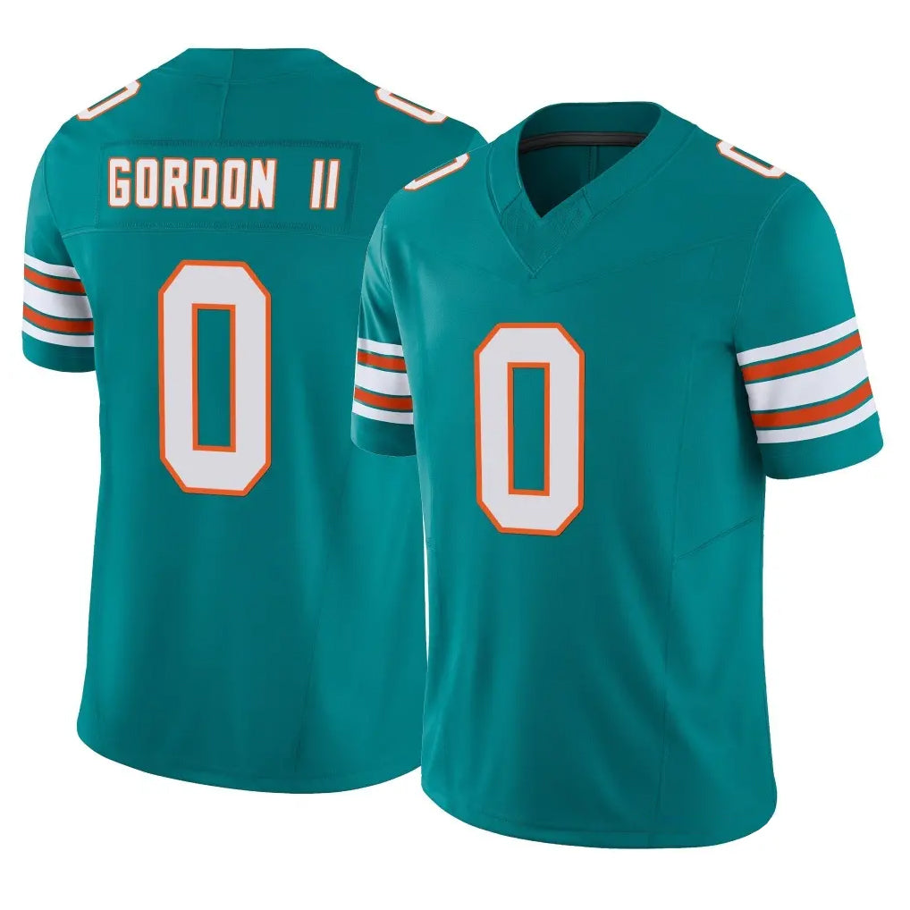 M.Dolphins #0 Ollie Gordon II Player Aqua Limited Alternate Vapor F.U.S.E. Home Game Edoa Stitched Jerseys