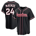 C.Guardians #24 Triston McKenzie Player Black Fashion Out Home Game Edoa Stitched Jerseys