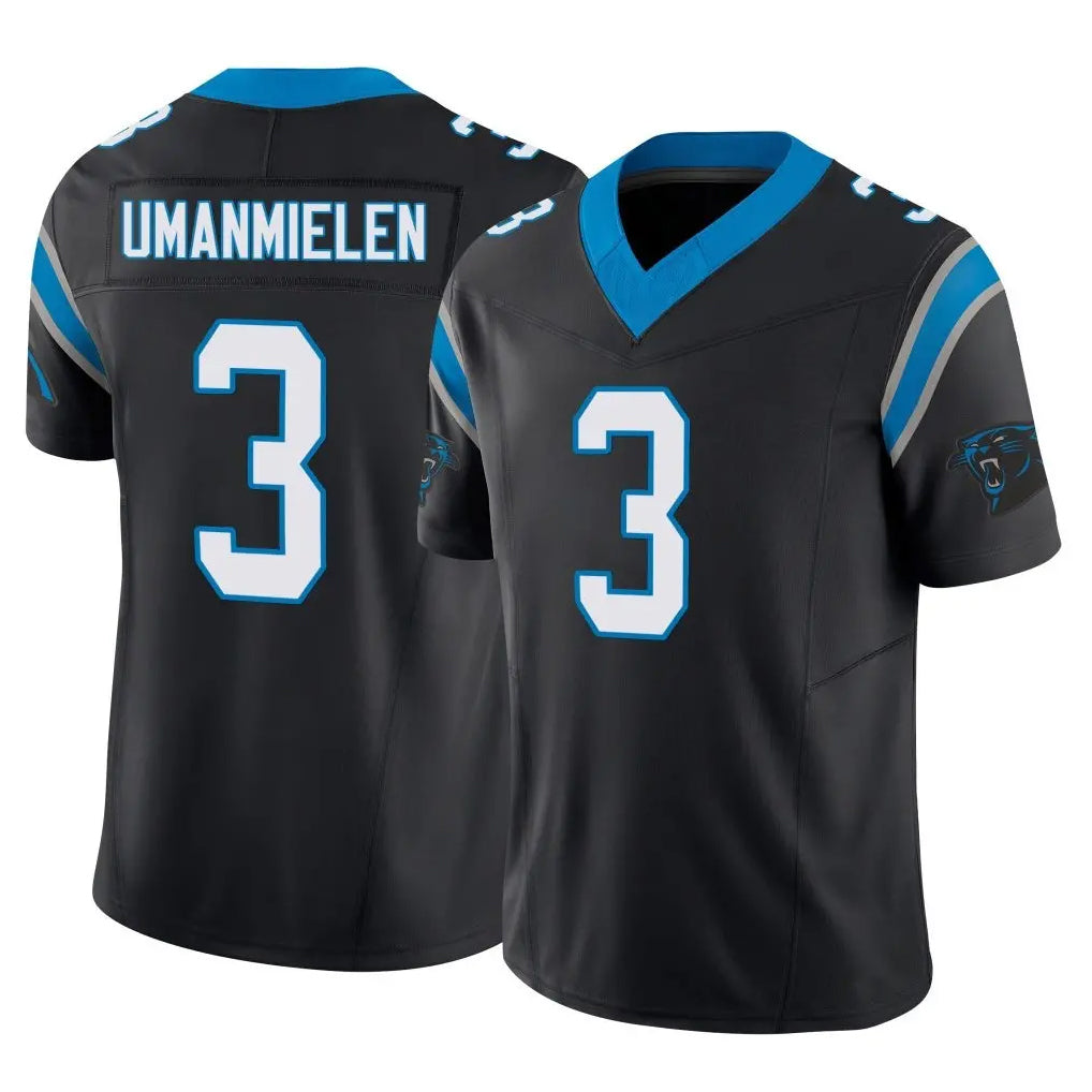 C.Panthers #3 Princely Umanmielen Player Black Vapor F.U.S.E. Limited Home Game Edoa Stitched Jerseys